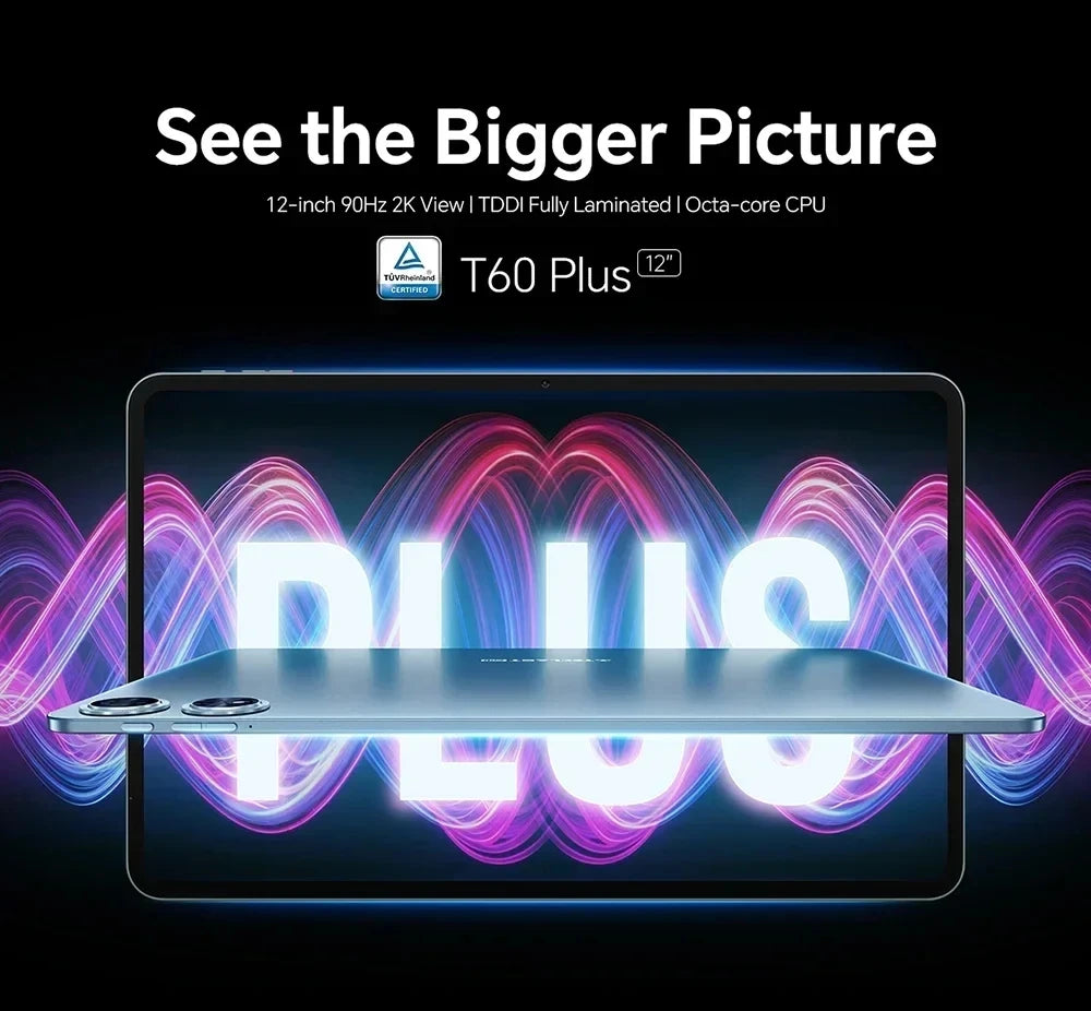 NEW Tablet Teclast T60 Plus 12 inch MTK Helio G88 8-core CPU 6GB RAM 16GB ROM Android 14 Dual-band WiFi BT5.0 8000mAh 13MP+8MP