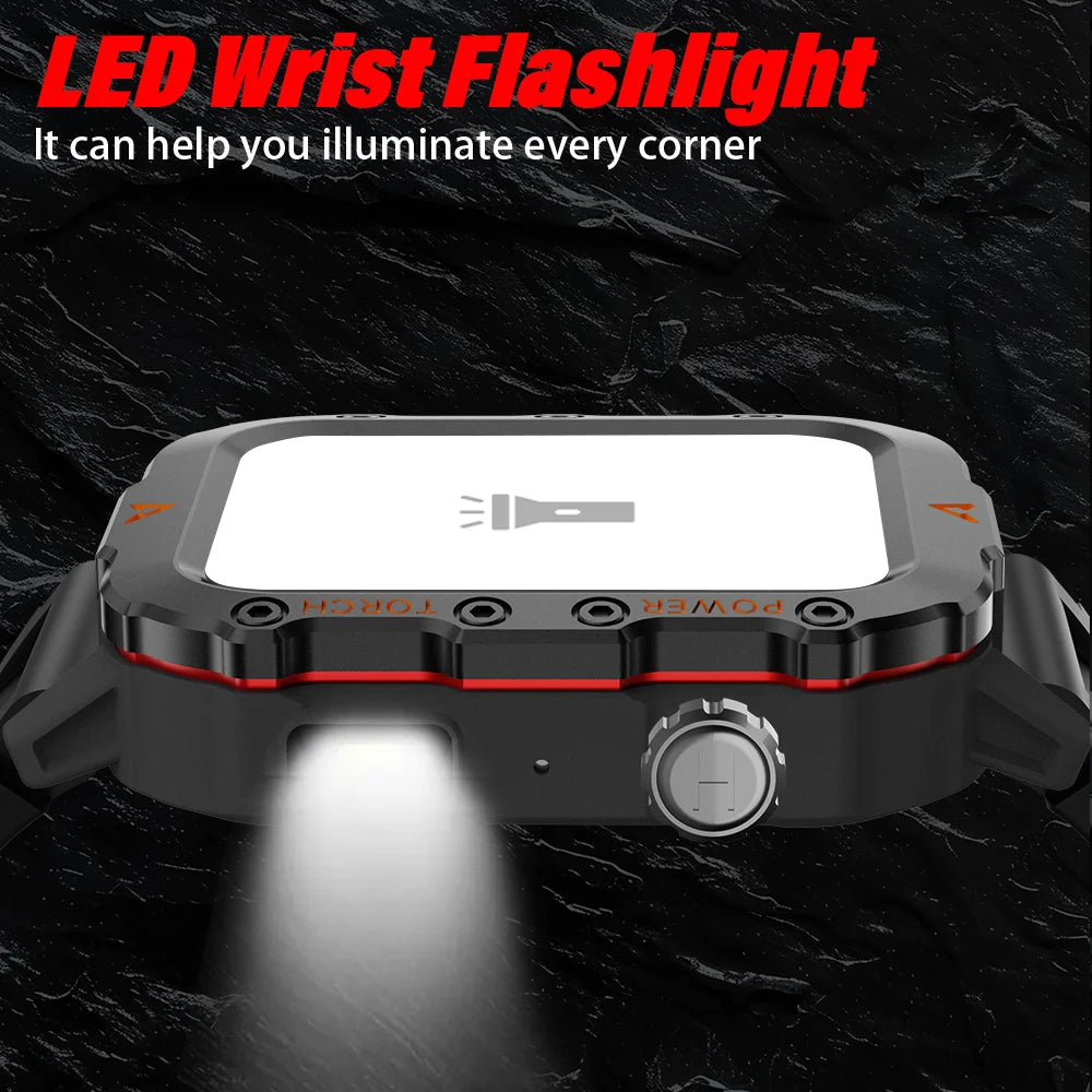 G.L Wear 2025 New Men's Smart Watch Outdoor Sports Health Monitor with LED Flashlight Bluetooth Call Women's Smartwatch