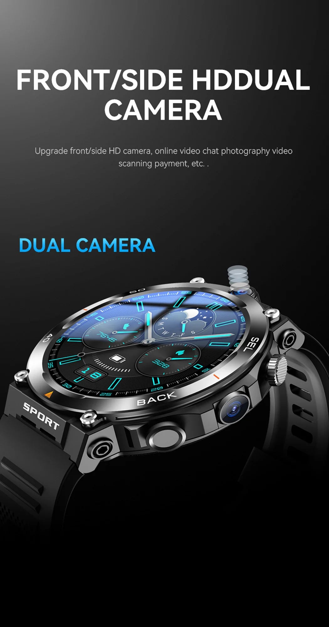 4G LTE Smart Watch 2025 Android os GPS Video Voice Wi-Fi Call Messaging HD Dual Cameras 4G Sim Card Call WIFI Men's SmartWatch