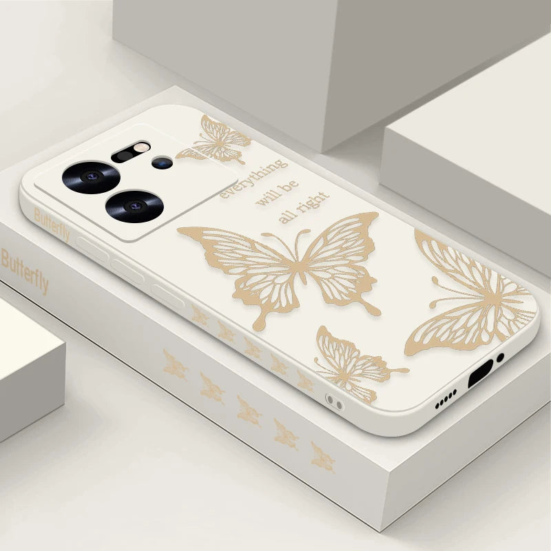 Butterfly Lanyard Case For Xiaomi Redmi Note 13 12 11 10 14 Pro+ 4G 5G 11s 13T 12T 11T Poco F6 X6 X5 Pro Mi 11 Lite 5G NE Cover