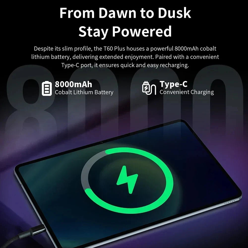 NEW Tablet Teclast T60 Plus 12 inch MTK Helio G88 8-core CPU 6GB RAM 16GB ROM Android 14 Dual-band WiFi BT5.0 8000mAh 13MP+8MP