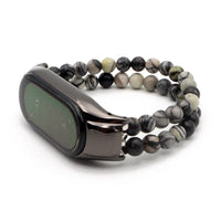 Glitter Natural Beads Strap for Xiaomi Mi band 6 7 8 Mi Band 5 4 Strap DIY Stone Bracelet Watchband Bands Replacement 6mm Beaded