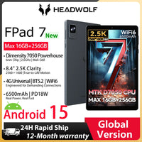 Headwolf FPad7 8.4inch Tablet Android14 MTK Dimensity 7050 CPU 2560x1600 IPS/16GB+256GB/6500mAh/ 4G LTE Tablets