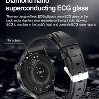 2025 New ECG Blood Pressure Blood Oxygen Blood Lipids Uric Acid Heart Rate Temperature Monitor AMOLED Bluetooth Call Smart Watch