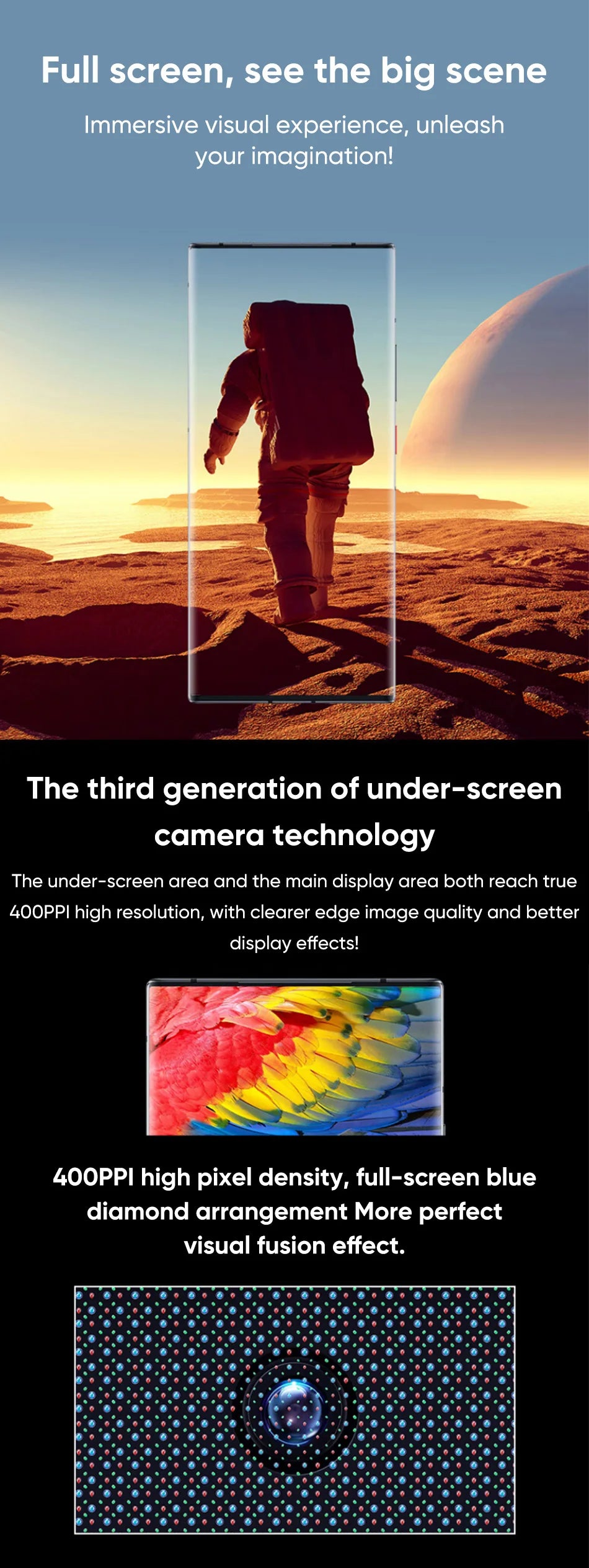 ZTE Axon 40 Ultra Space Edition 5G China Rom Smartphone with UDC Technology Snapdragon 8Gen1 6.8-inch 120Hz AMOLED Display