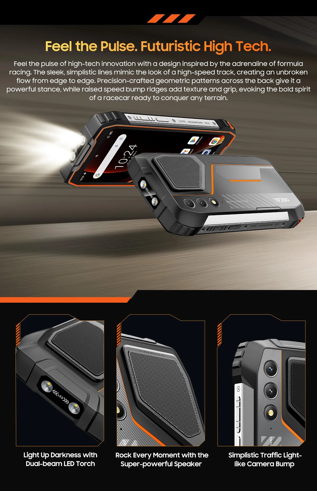 Blackview OSCAL PILOT 1 Rugged Phone, 6GB+ 256GB ,Helio G81 Smartphone Android14, 6.67'' Display Mobile Phone, 15000mAh, NFC