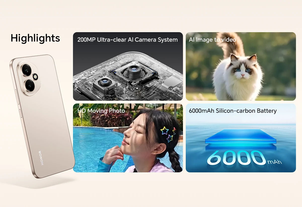 2025 New HONOR 400 5G Global Version Smartphone 6.55'' AMOLED Screen 200MP Camera 6000 mAh 100W SuperCharge OTG NFC