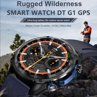 2025 New Military Sport GPS 4GB Memory Smartwatch Men 5ATM Waterproof Fitness Tracker Offline Maps 860Mah Battery Smart Bracelet