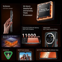 Oukitel WP55 Pro 5G Rugged Smartphone 16GB+512GB 33W Android15 Mobile Phone 11000mAh 6.58" FHD+ 108MP Camera oukitel Cell Phone