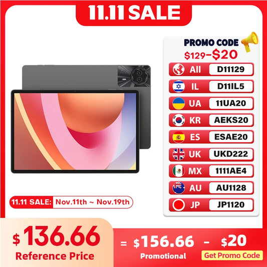 【World Premiere】Teclast T50 Max Tablet 11" FHD 90Hz Display Android 14 MediaTek G99 8GB RAM 256GB ROM 8000mAh Type-C Widevine L1