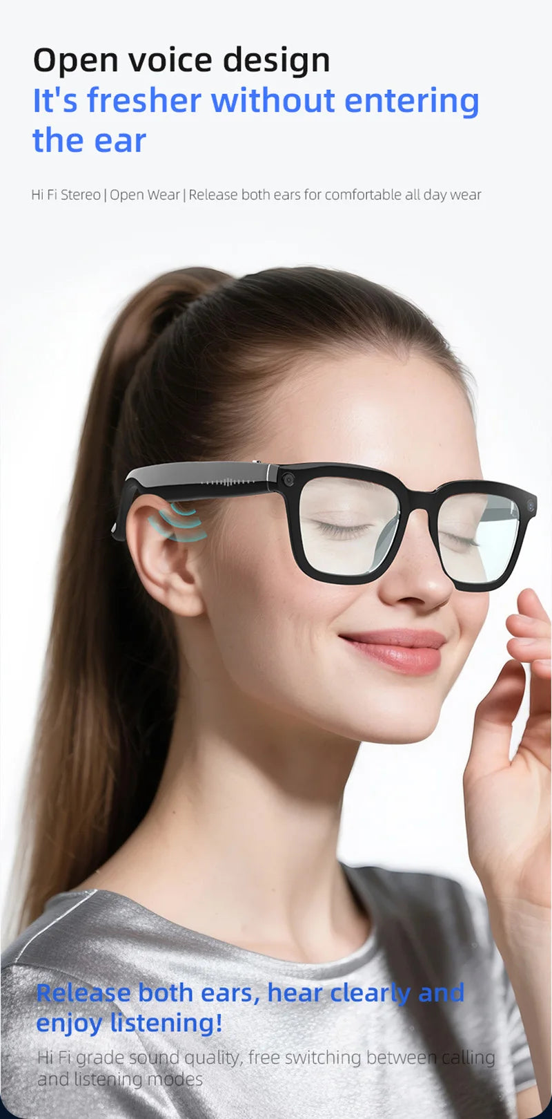 Xiaomi V03 Smart Glasses 500w Pixel Video Camera AI Voice Translation Bluetooth Recording Call Music Intelligent Sunglasses 2025