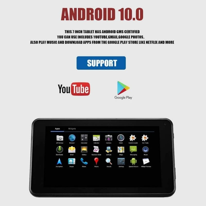 Tops Sales 7" Android 10 Tablet MT-701 1GB RAM 16GB ROM Sun8iw15 1024x600 Pixels Quad-Core Dual Camera WIFI Blue-tooth 4.0