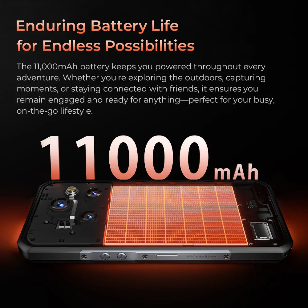 Oukitel WP55 Pro 5G Rugged Smartphone 16GB+512GB 33W Android15 Mobile Phone 11000mAh 6.58" FHD+ 108MP Camera oukitel Cell Phone