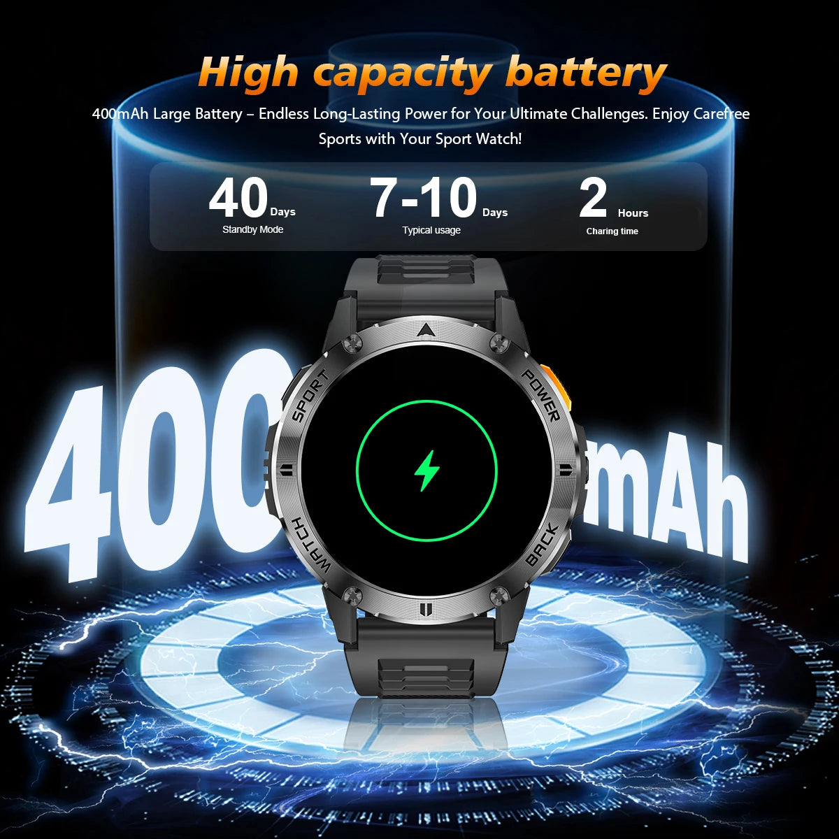 LIGE Outdoor Military Smart Watch Men 1.53" AMOLED Screen GPS trackr Waterproof Bluetooth Call Sports Braceletes For Android IOS