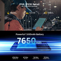 Ulefone Armor Pad Rugged Tablet 4GB RAM 64GB ROM 7650mAh 8.0'' HD+ Display 4G Android 12 Tablet Phone IP68/IP69K 13MP Camera