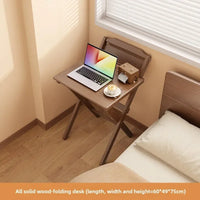 Solid Wood Foldable Console Desk Simple Modern Bedside Computer Desk Portable Bedroom Living Room Writing Table Home Furniture
