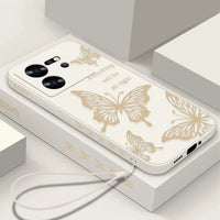 Butterfly Lanyard Case For Xiaomi Redmi Note 13 12 11 10 14 Pro+ 4G 5G 11s 13T 12T 11T Poco F6 X6 X5 Pro Mi 11 Lite 5G NE Cover