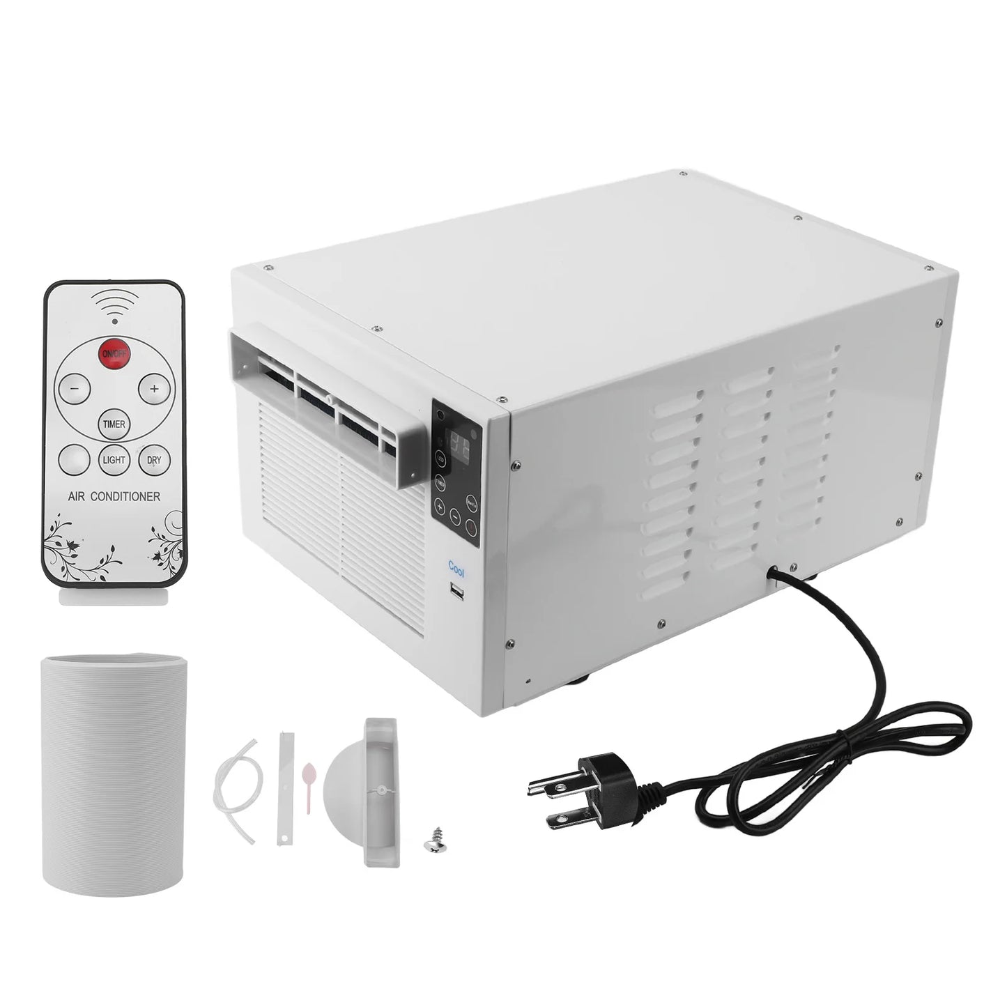 Portable Air Conditioner Energy Saving 1900BTU 280W Mini Mobile AC with Remote Control for Home Dorm Office Camping Pet Space