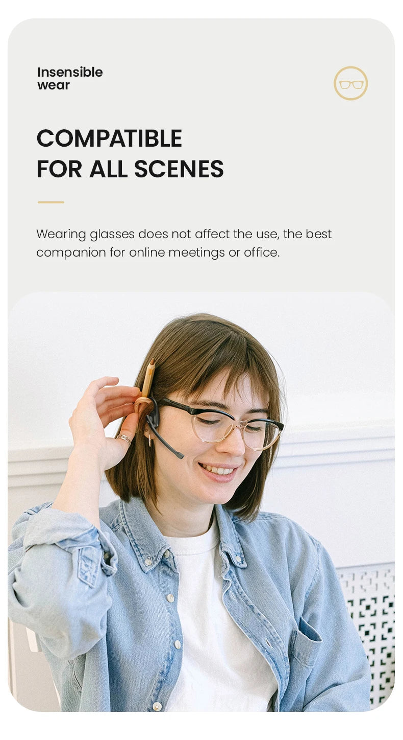 EASYBUDS Handsfree Bluetooth Air Bone Conduction Earphones With Noise Cancelling Boom Microphone Business Open Ear Headphones