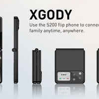 XGODY S200 Mini Smartphones Pocket 2G Dual SIM 2.4 inch Bluetooth Small Mobile Phone 1300mAh Battery Large Button Flip Foldable