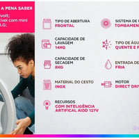 Lava and Dry LG 14kg Smart VC4 CV5014WC4 with-220V