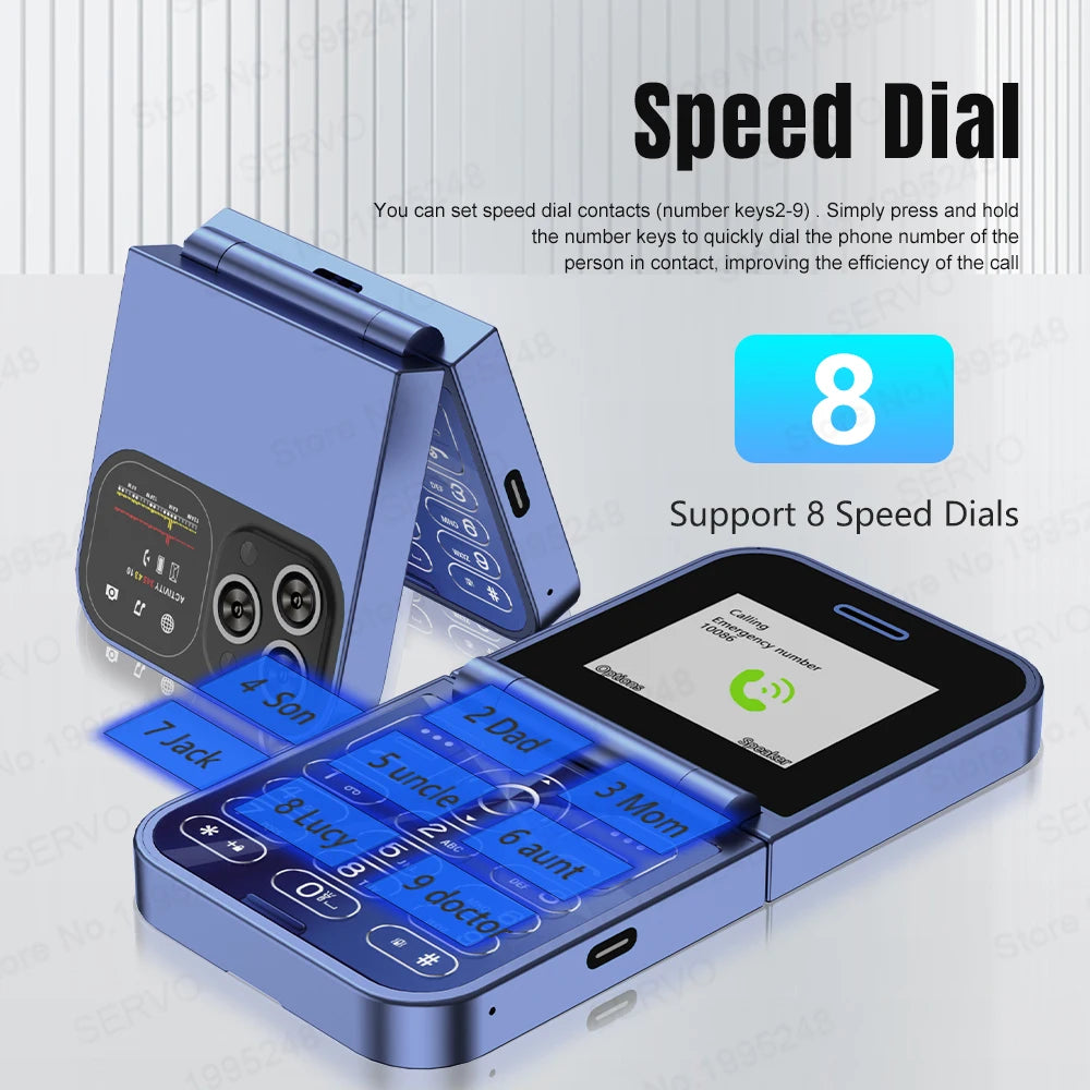 SERVO F15 Mini GSM Flip Mobile Phone 2 SIM Blacklist Magic Voice Auto Call Record Speed Dial MP4 Torch Cute Tiny Fold Cellphones