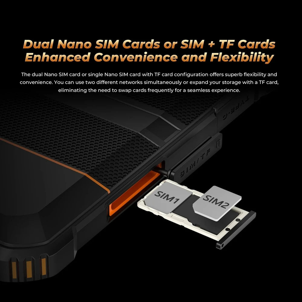 OUKITEL RT3 Pro Rugged Tablet PC 4GB+128GB 8.0'' Android 14 MediaTek G81 Octa Core 48MP Camera 5150mAh 33W Tablet PC