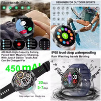 2025 New ECG Blood Pressure Blood Oxygen Blood Lipids Uric Acid Heart Rate Temperature Monitor AMOLED Bluetooth Call Smart Watch