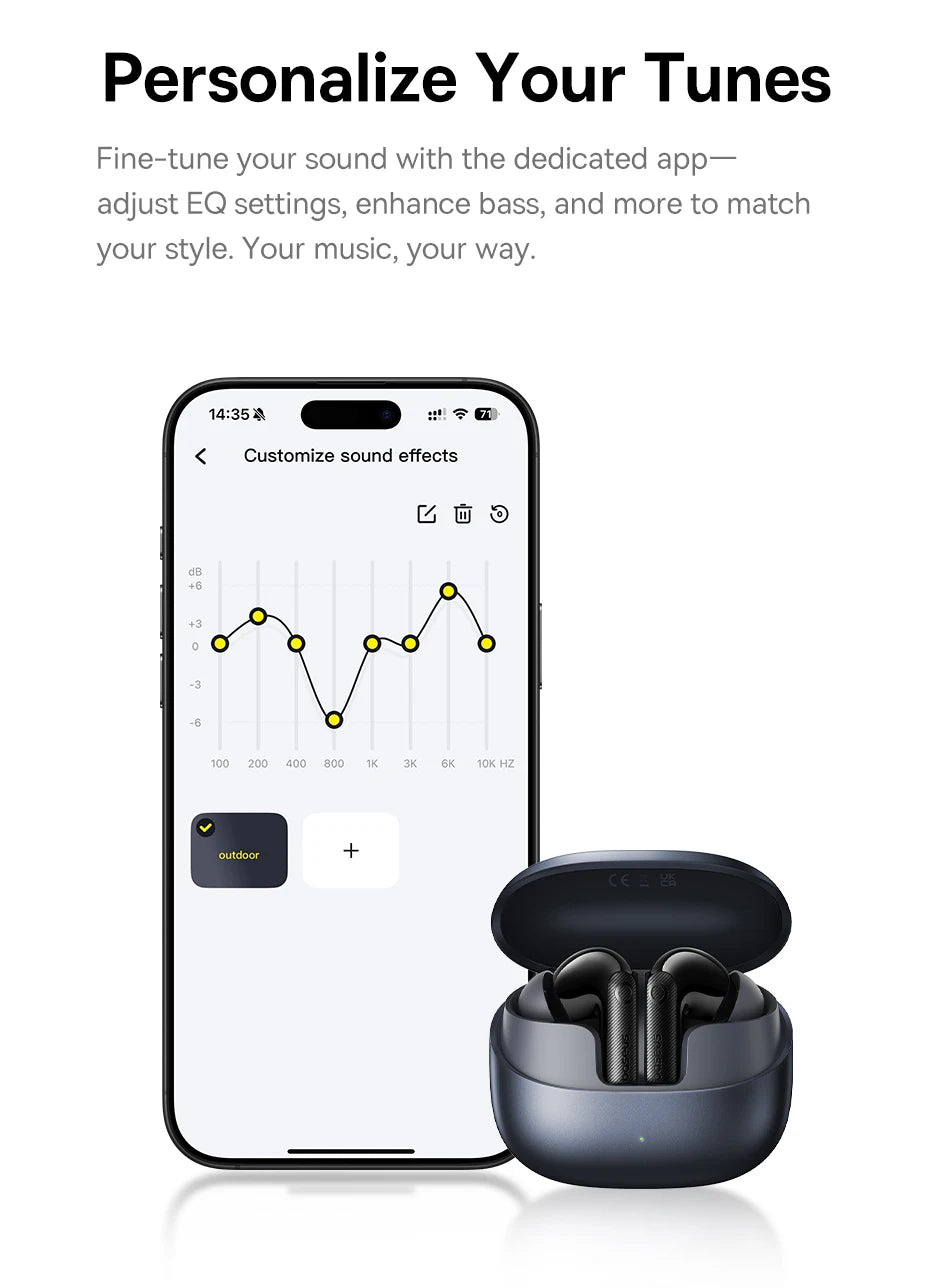 Baseus EP10 Pro ANC Earbuds Wireless Bluetooth 6.0 Earphones 50dB Realtime Adaptive Headphones 6 Mic Hi-Res LDAC IP55  Ear buds