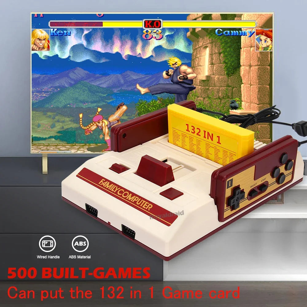 NEW 8Bit Video Game Consol Built-in 500 Classic Games Family Computer TV Game Console Support Game Cartridge For FC Retro Gaming