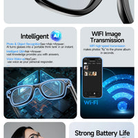 2025 Smart Glasses 32GB Memory with Camera Sunglasses Mini Camera Video Translation Bluetooth Call Anti-blue Glasses Man Women