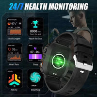 2025New Rugged Military GPS Track Smart Watch Men Bluetooth Call 5ATM Waterproof Flashlight Outdoor Sports SmartWatch For Xiaomi