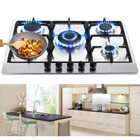 Topstrong 5 Burner Stainless Built-in Natural Gas Propane NG/LPG Gas Hob YYEUGCT-S05