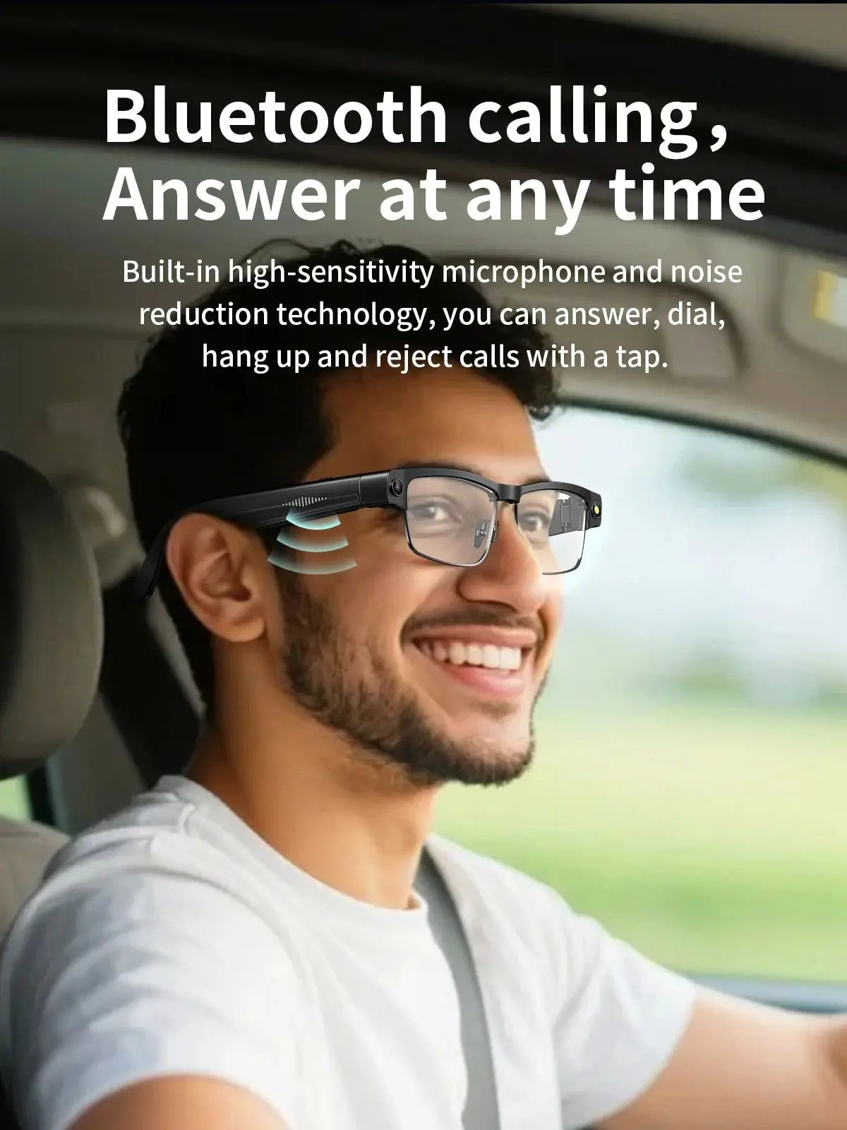 Smart Glasses with HD Camera 1200P Anti-shake Video Record Real-time Translation Object Recognition Bluetooth Call Smart Glasses