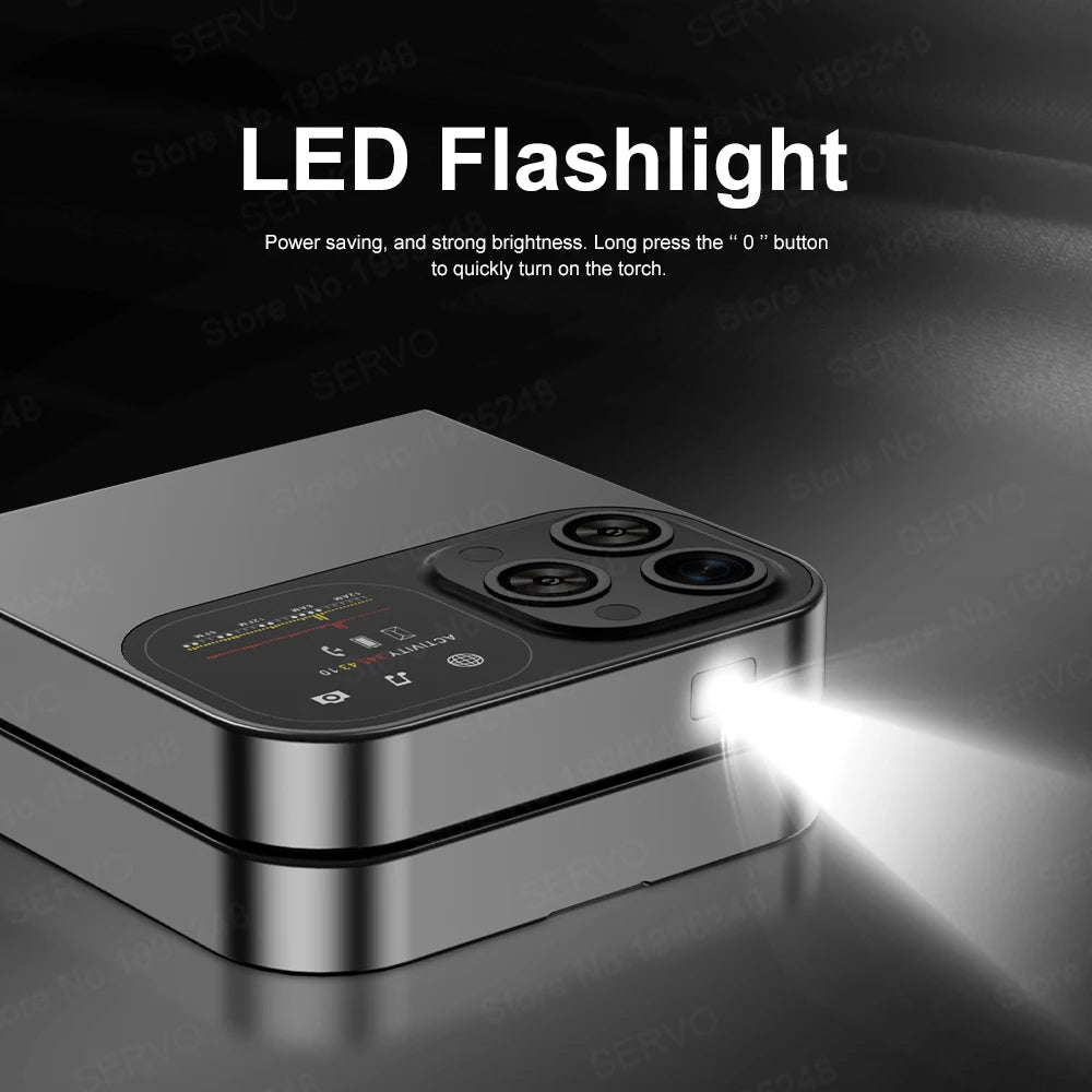 SERVO F15 Mini GSM Flip Mobile Phone 2 SIM Blacklist Magic Voice Auto Call Record Speed Dial MP4 Torch Cute Tiny Fold Cellphones