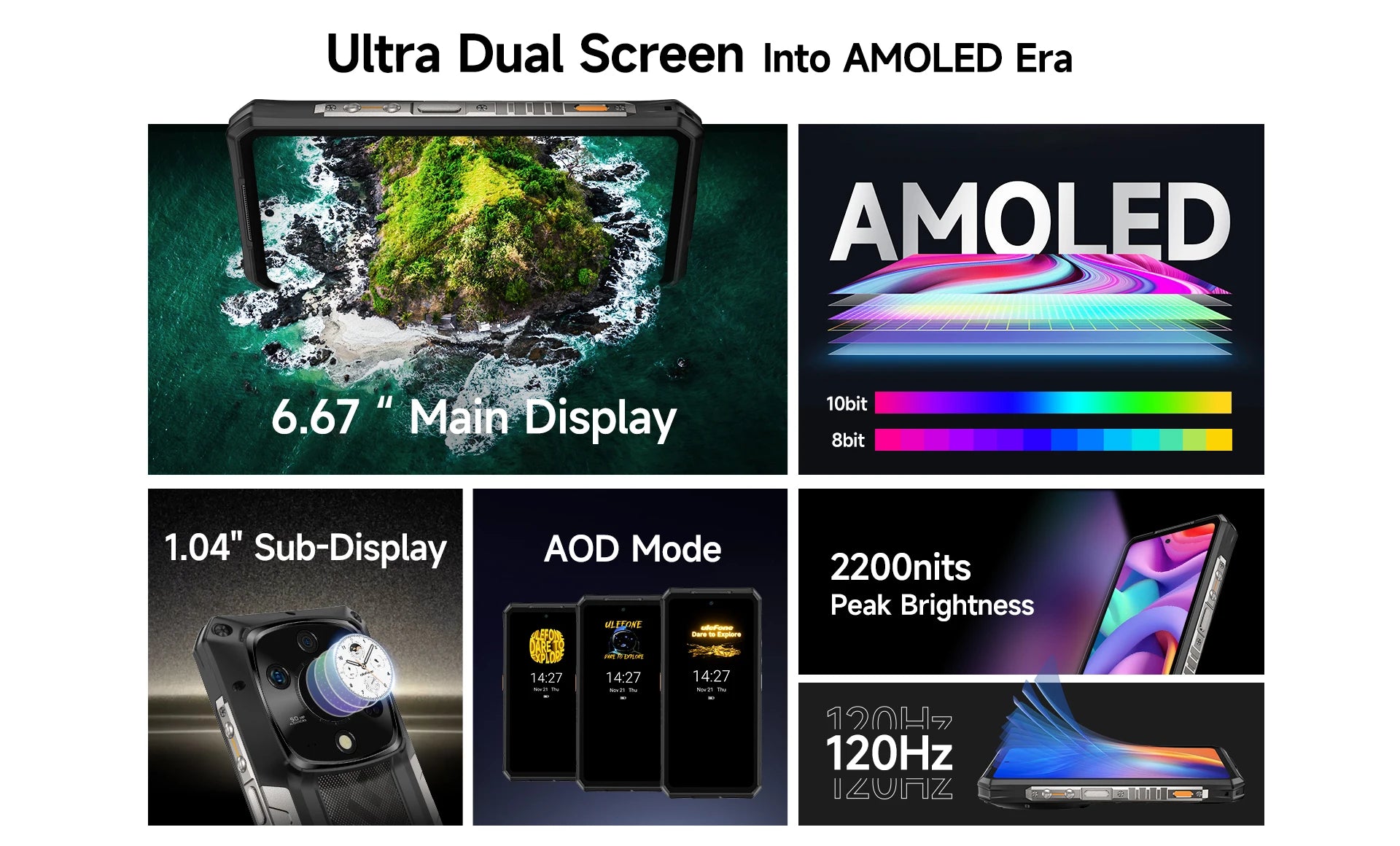 Ulefone Armor 28 Pro 5G AI Rugged Phone 512GB ROM Smartphone 120W MTK Dimensity 7300  10600mAh 6.67”AMOLED 64MP Mobile phone