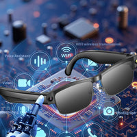 Smart Glasses with HD Camera 1200P Anti-shake Video Record Real-time Translation Object Recognition Bluetooth Call Smart Glasses
