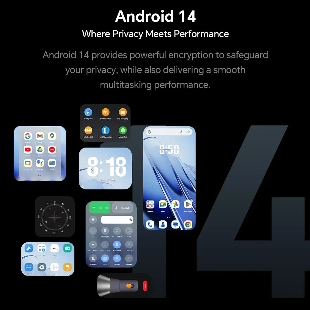 Oukitel WP52 5G Rugged Smartphone Android14 16GB+256GB 6500mAh Mobile Phone 48MP NFC Cell Phone