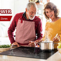 Induction Hob 4 Plates Built-in Electric Cooktop 60cm Booster Touch Control 6000W 9 Power Levels 1-99Minute Timer Child Lock