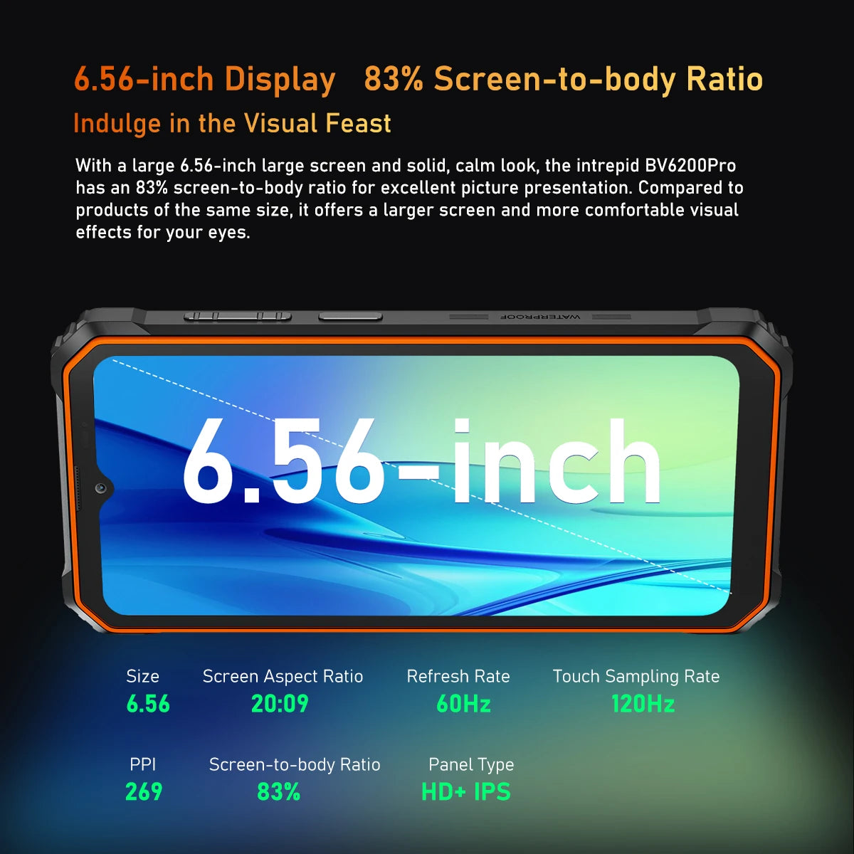 Blackview BV6200 Pro Rugged Phone Android 13 6.56'' Helio P35, 6GB+128GB Smartphone 13000mAh With 18W Fast Charge NFC Cell Phone