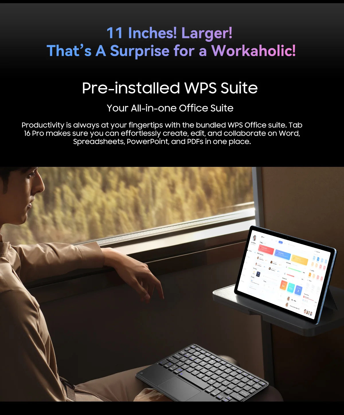 OSCAL Blackview Tab 16 Pro Tablet PC, T616 Octa Core, 11'' FHD+ Display 24GB(8+16) RAM 256GB ROM 7700mAh 4G Android 14 Tablets