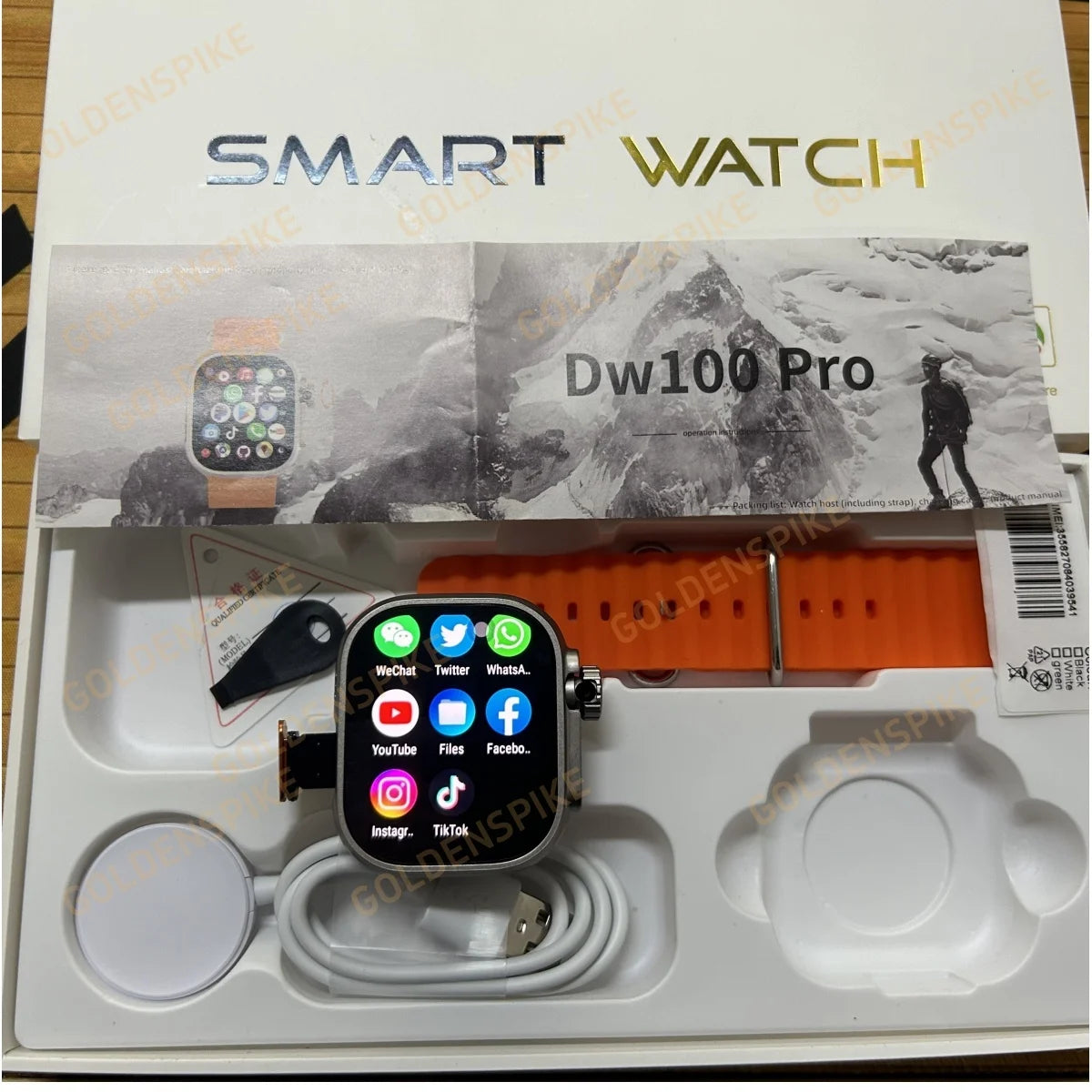 DW100 Pro Smartwatch Fingerprint Unlock control Smart Watch 256GB Storage ROM Free Download App WIFI GPS WIFI 2.29inch Amoled