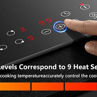 Induction Hob 4 Plates Built-in Electric Cooktop 60cm Booster Touch Control 6000W 9 Power Levels 1-99Minute Timer Child Lock