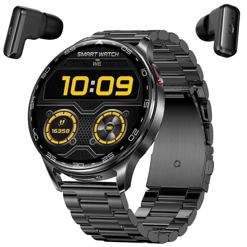New Smart Watch TWS 2-in-1 Bluetooth Earphones With built-in Speaker HIFI 9D Sound Quality Health Monitor Watch For Android iOS