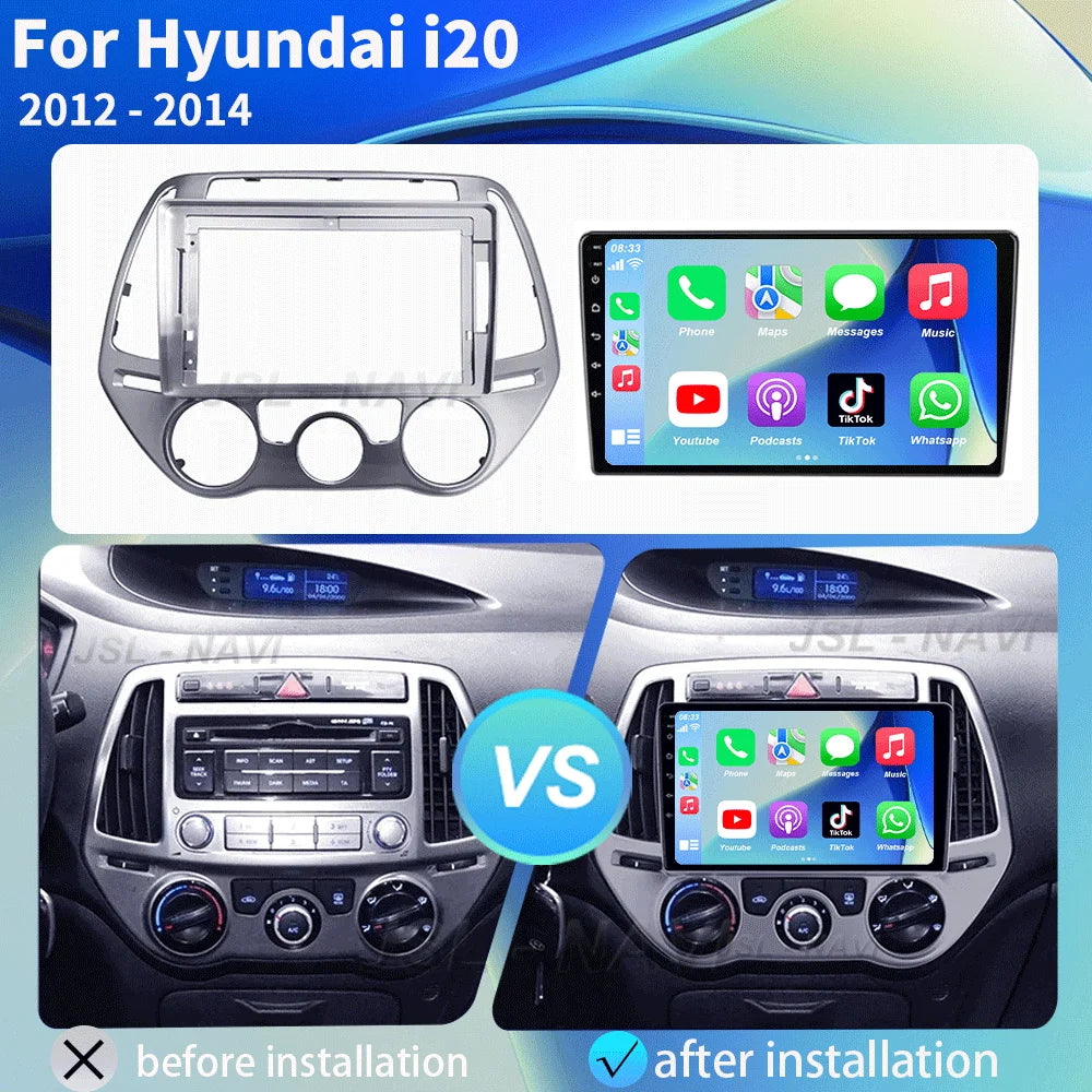 Car Radio For Hyundai i20 PB 2012 - 2014 Multimedia Video Player Wireless Carplay And Wireless Android Auto Portable Universal T