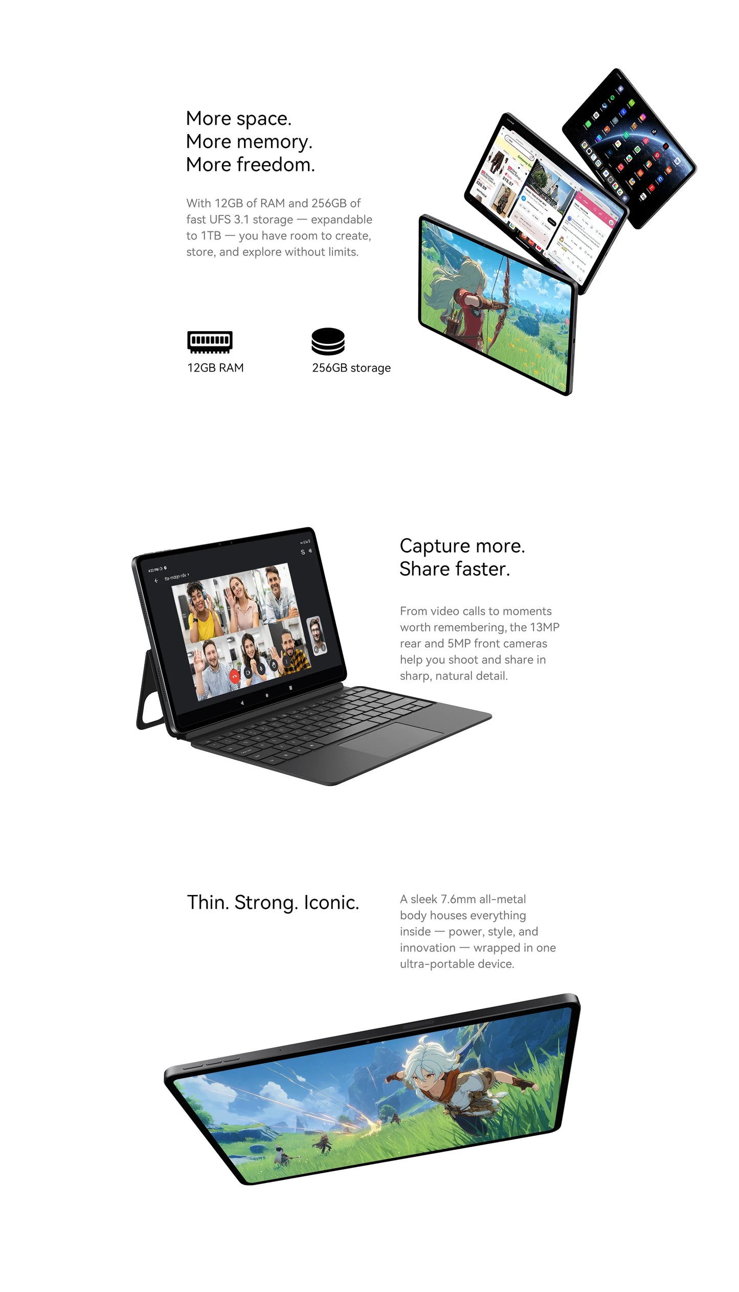 World Premiere ALLDOCUBE Ultra Pad 13'' 2.8K 144Hz Tablet Snapdragon 7+Gen3 18GB RAM 256GB ROM Android 15 15000mAh Cube AI