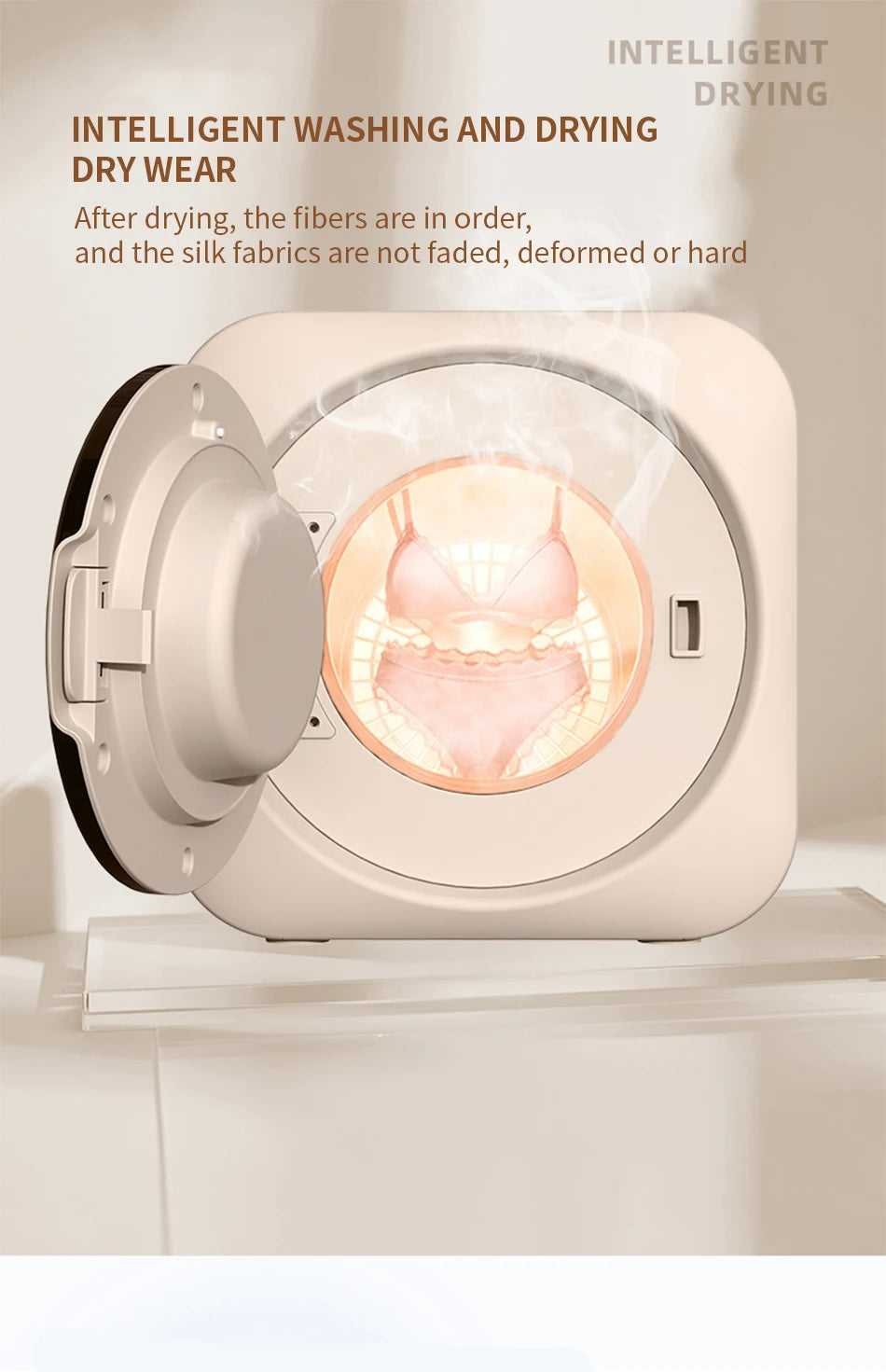 Fully automatic drum type underwear washing machine mini washing and drying integrated small underwear and sock washing machine