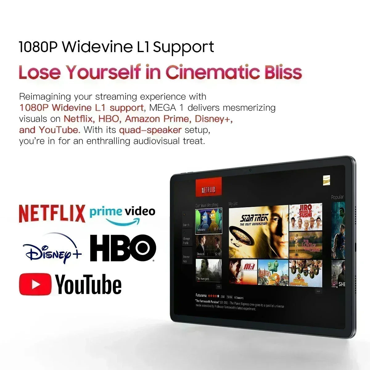 MEGA 1 Tablets Blackview 11.5 inch 2.4K 120Hz Display 8GB/12GB 256GB 50MP Camera 33W Fast Charging 8800mAh Battery MTK Helio G99