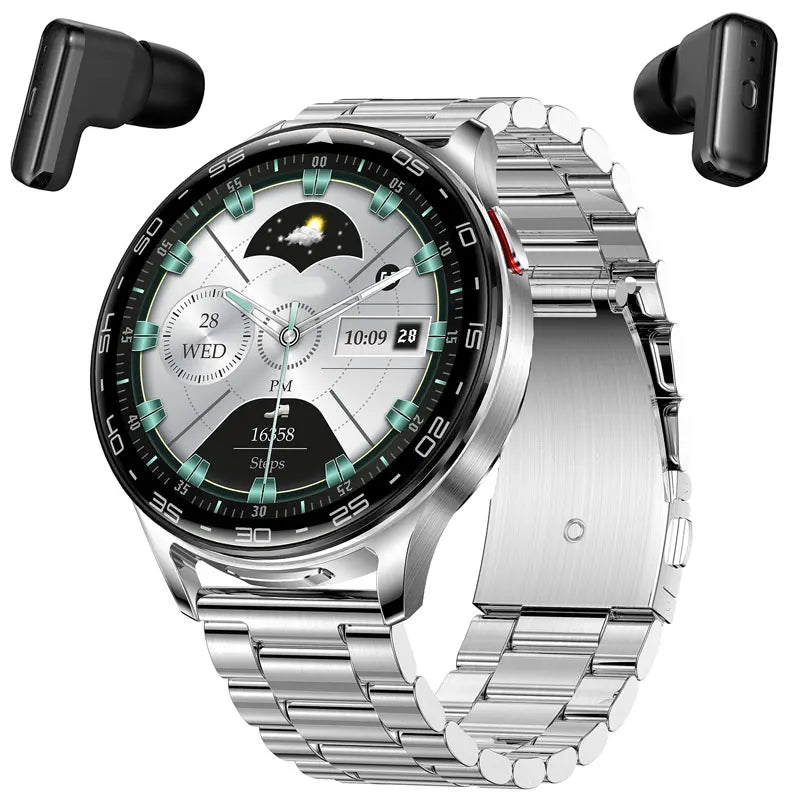 New Smart Watch TWS 2-in-1 Bluetooth Earphones With built-in Speaker HIFI 9D Sound Quality Health Monitor Watch For Android iOS