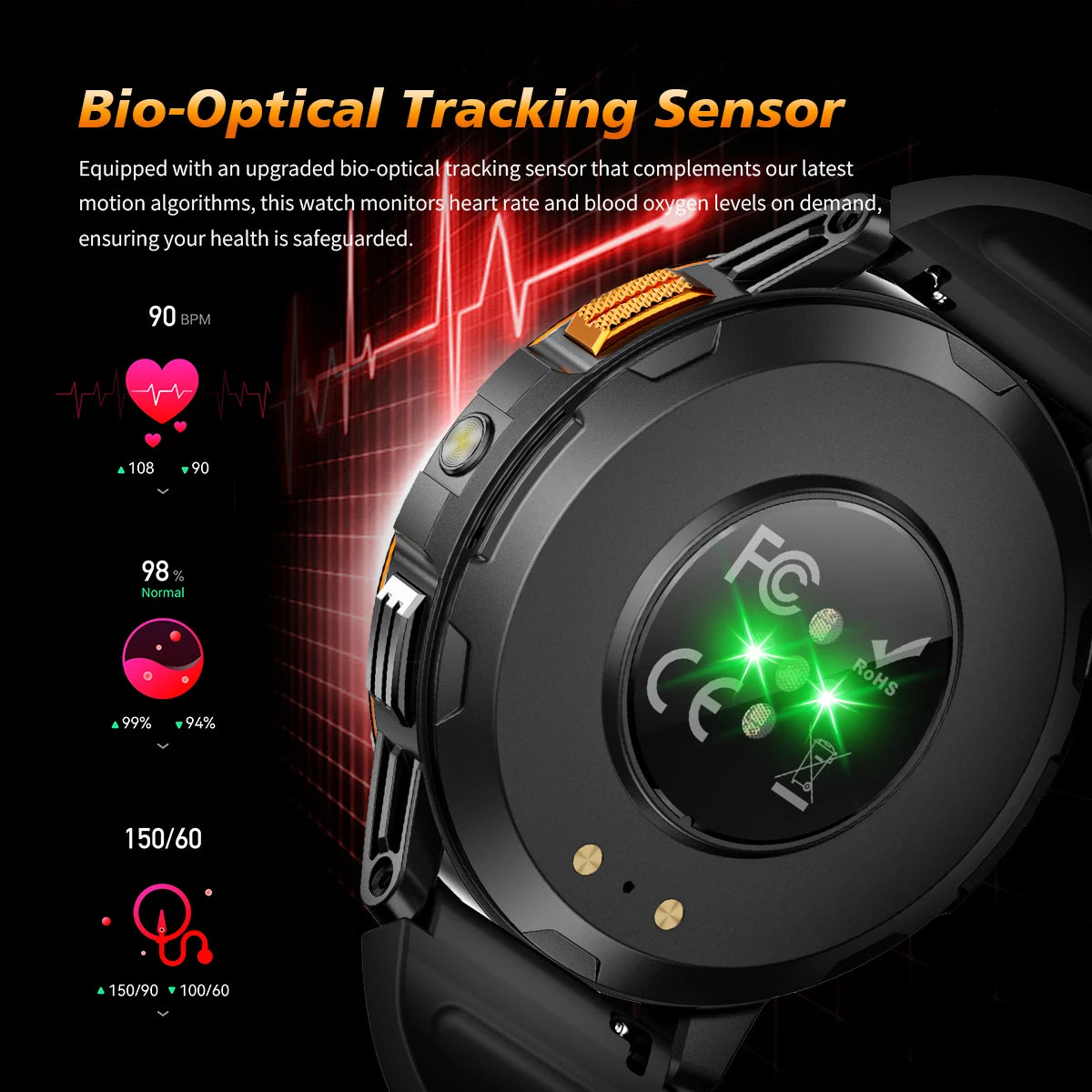 LIGE Outdoor Military Smart Watch Men 1.53" AMOLED Screen GPS trackr Waterproof Bluetooth Call Sports Braceletes For Android IOS
